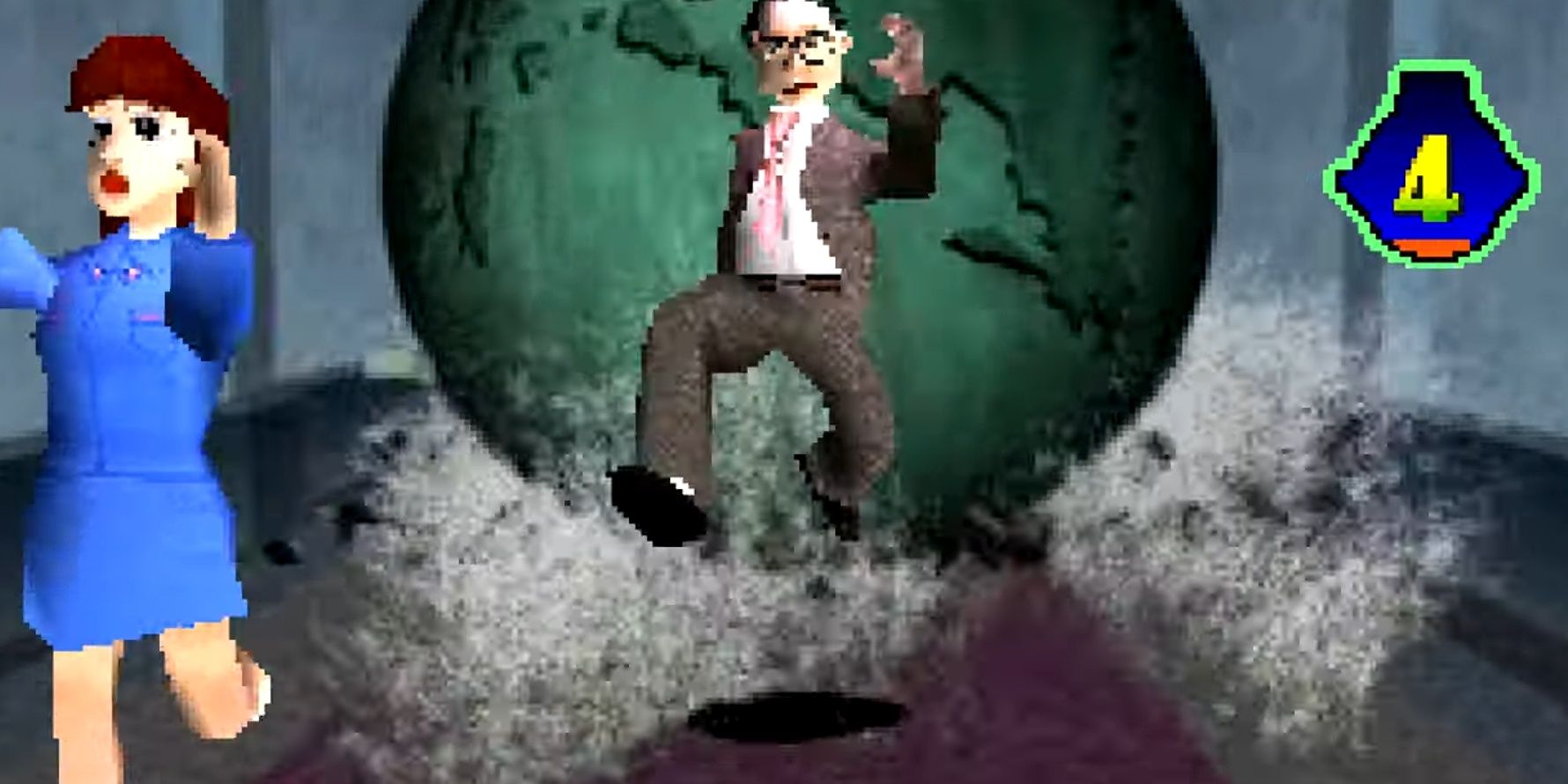 Taneo runs from a giant globe in Incredible Crisis