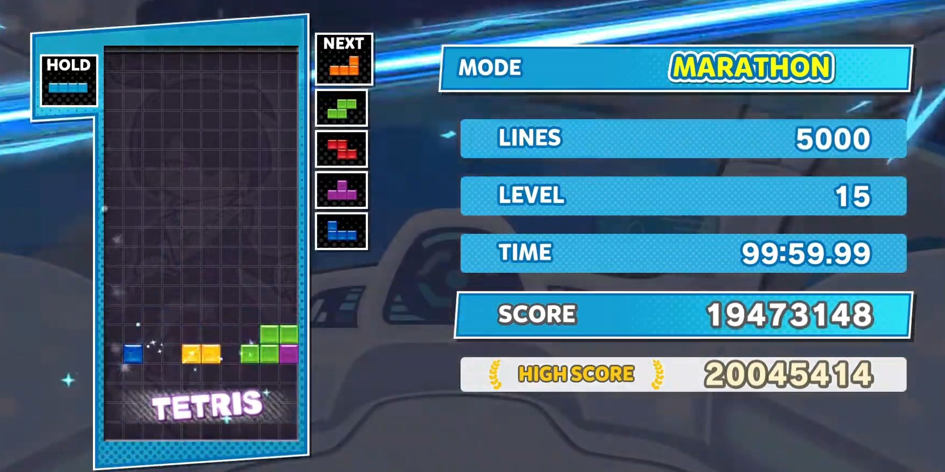 Marathon Tetris in Puyo Puyo Tetris 2