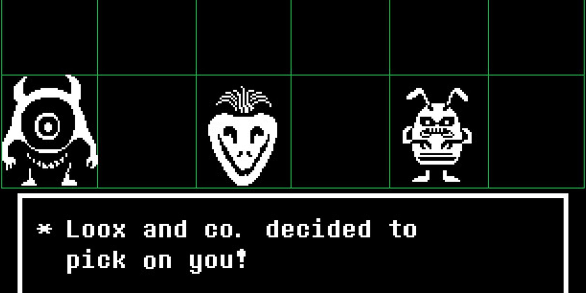 Fighting some monsters in Undertale
