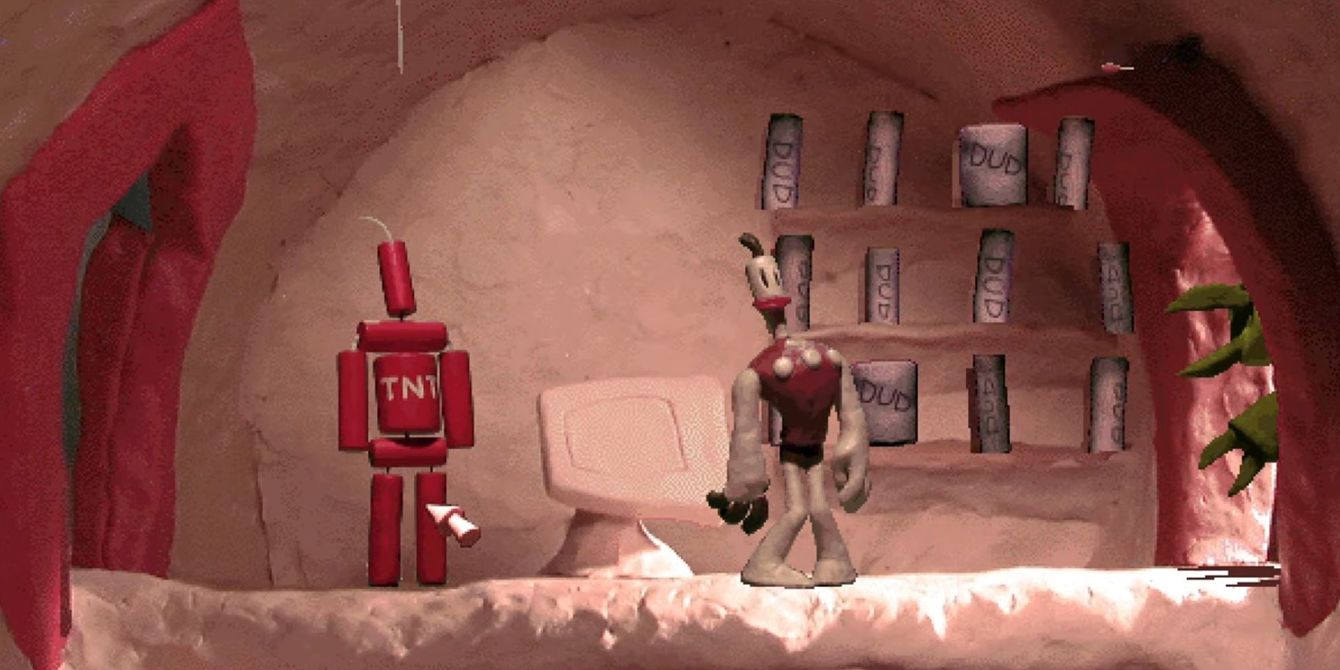 Klayman and the TNT dummy in The Neverhood