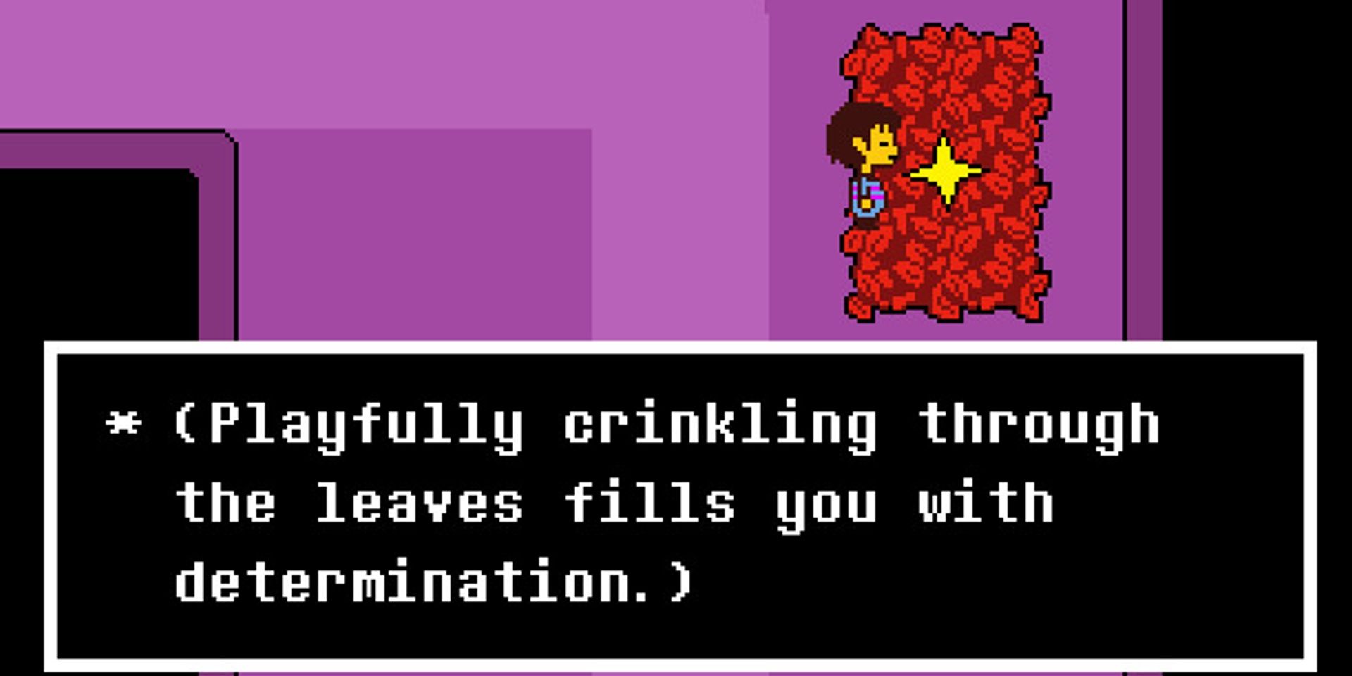 Using the leaves save point in Undertale