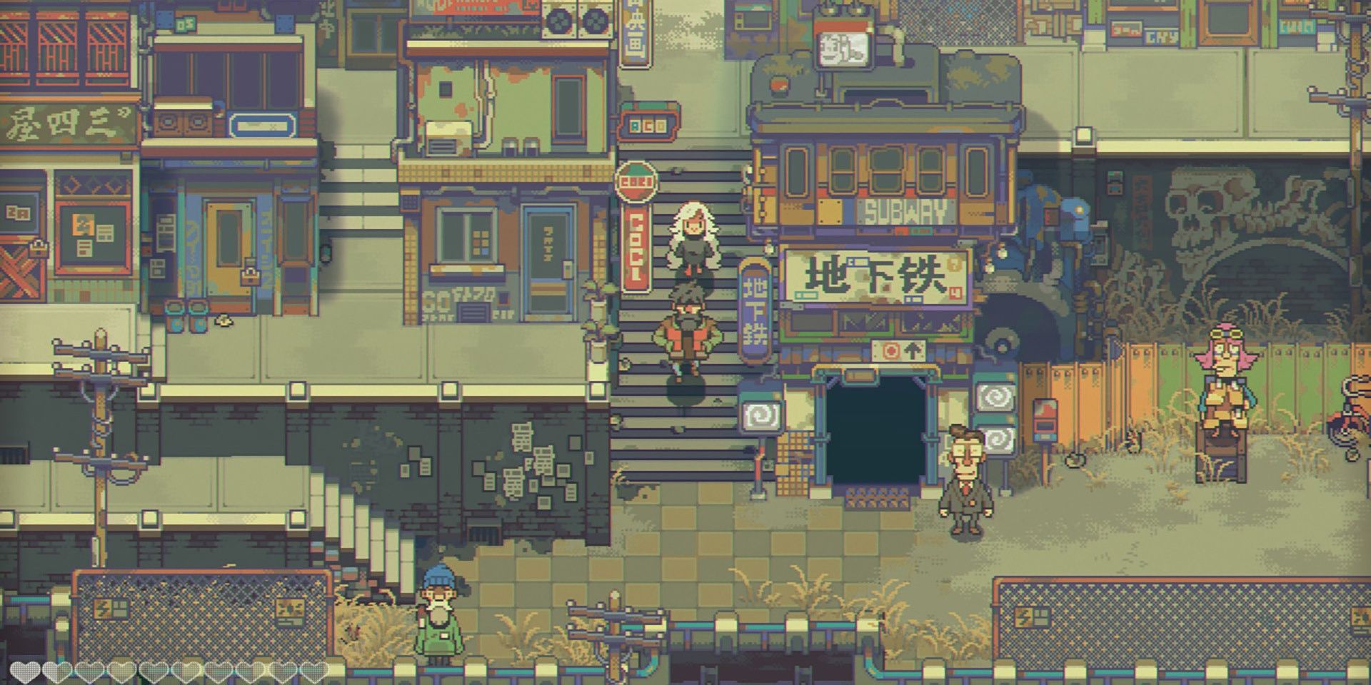 Sam and John in a city in Eastward