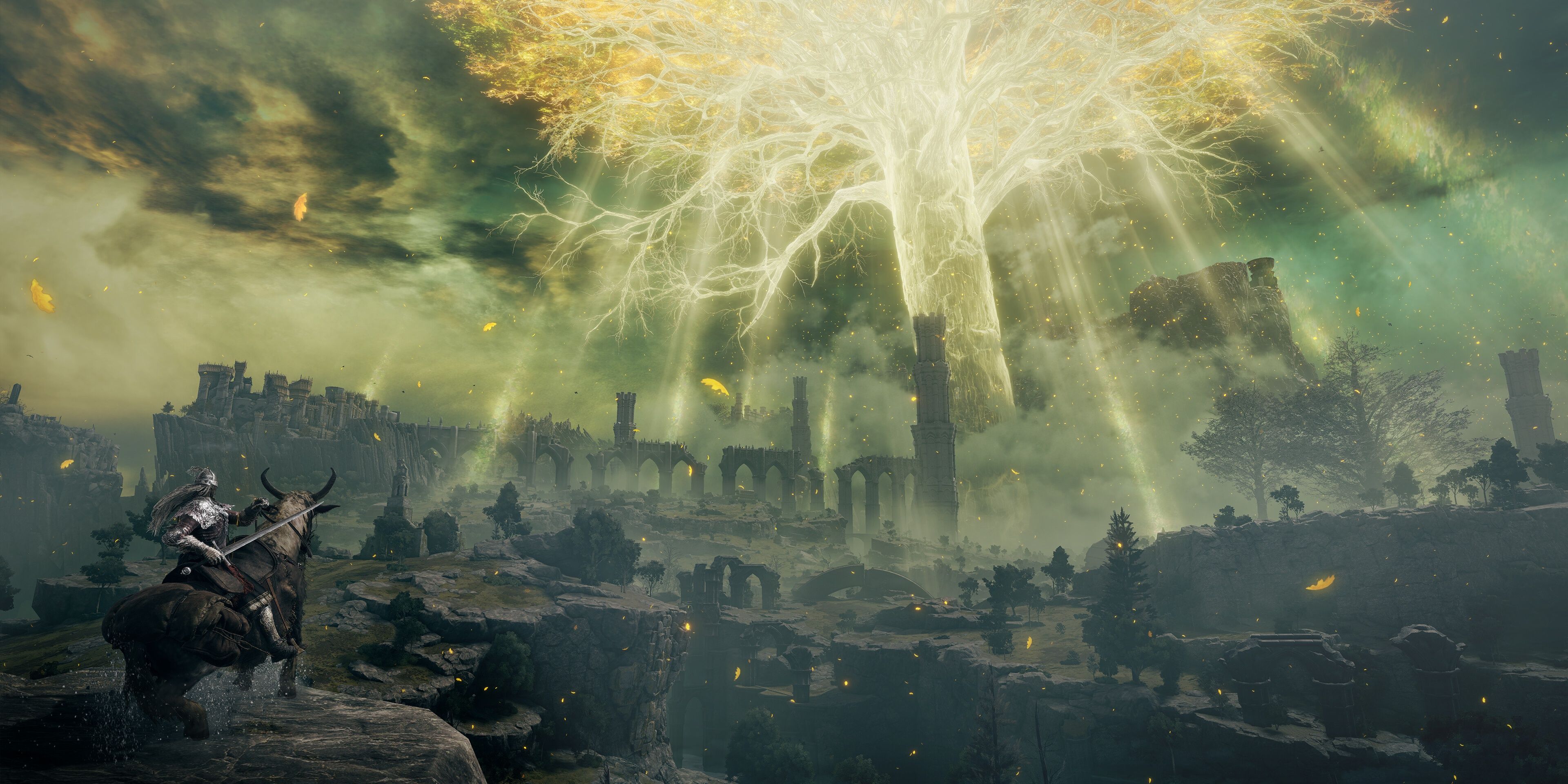 Riding torrent on a cliff in Elden Ring