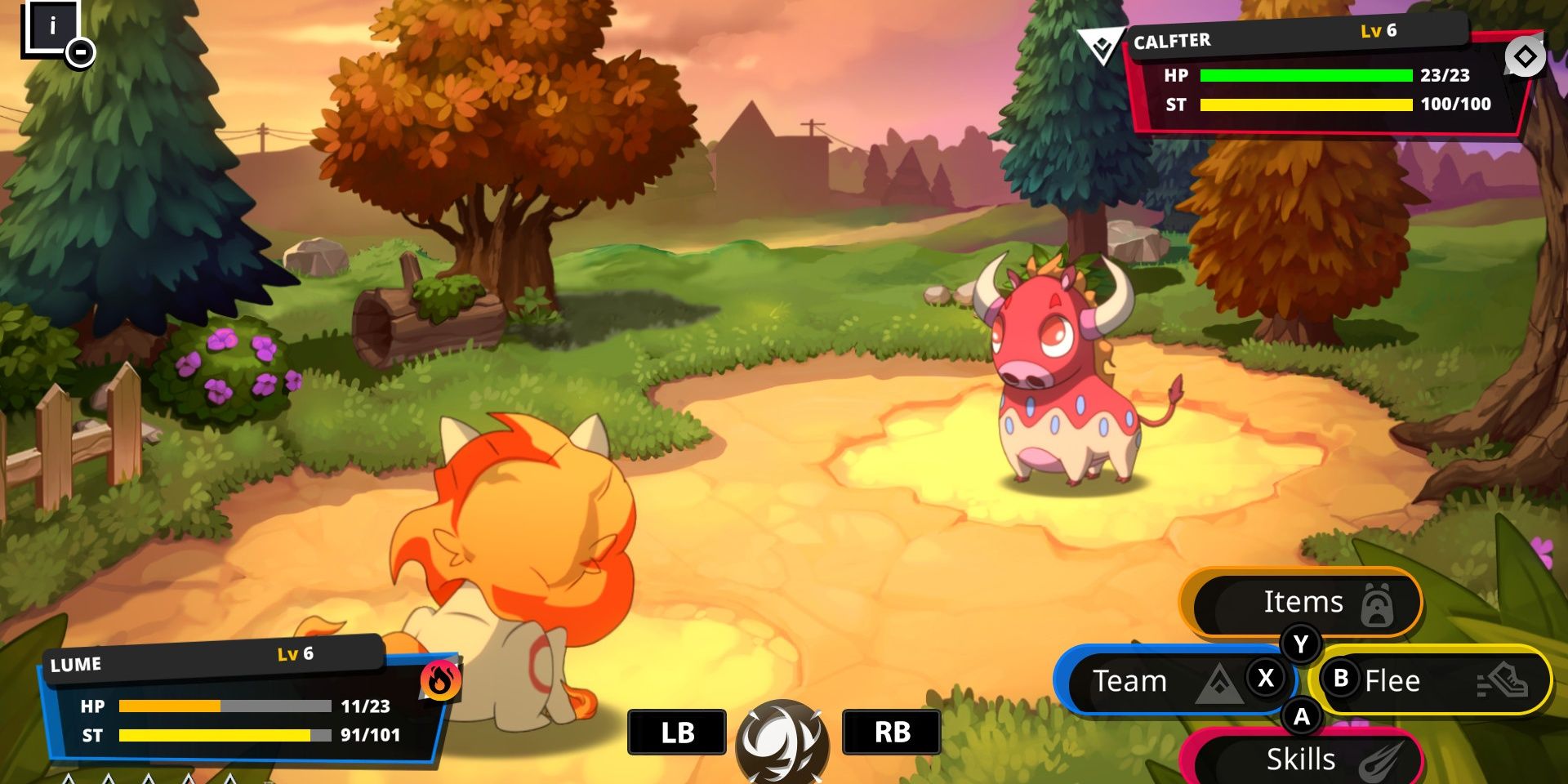 Battle gameplay in Nexomon: Extinction