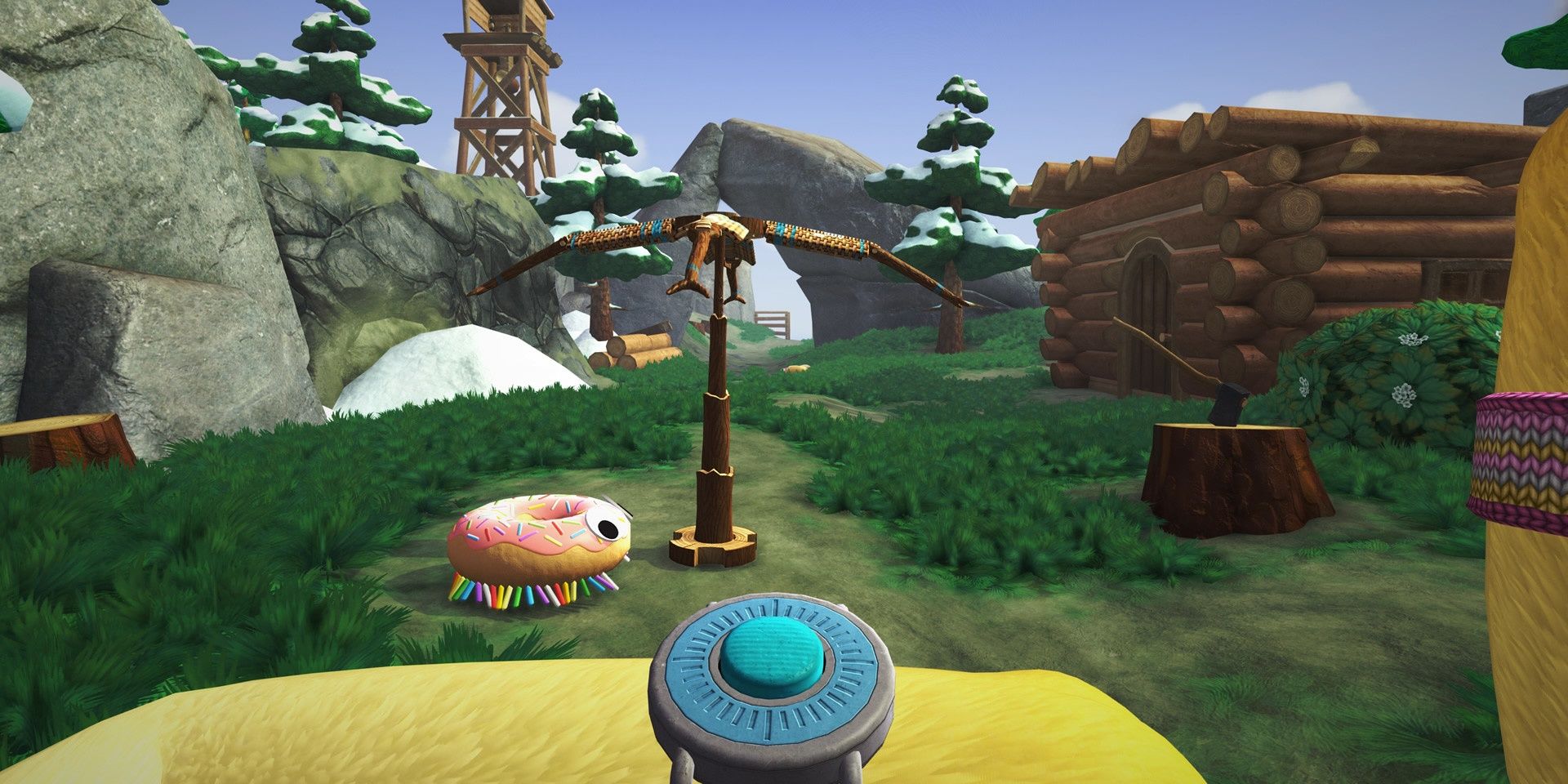 Preparing to catch a Sprinklepede in Bugsnax