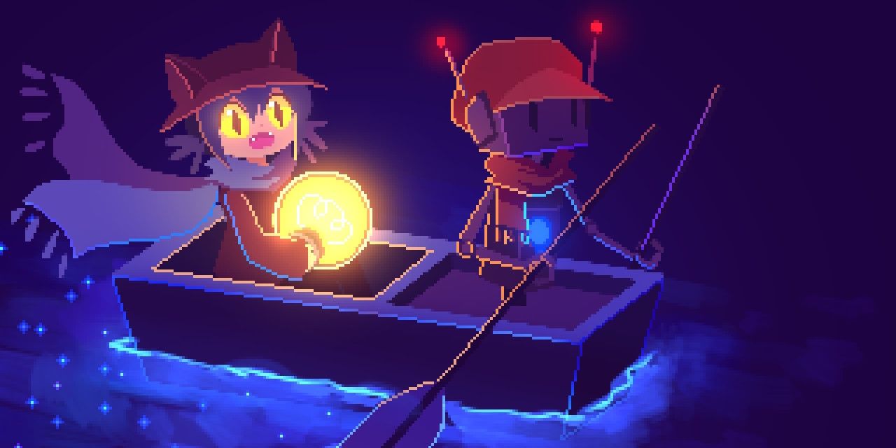 Niko in a boat in OneShot