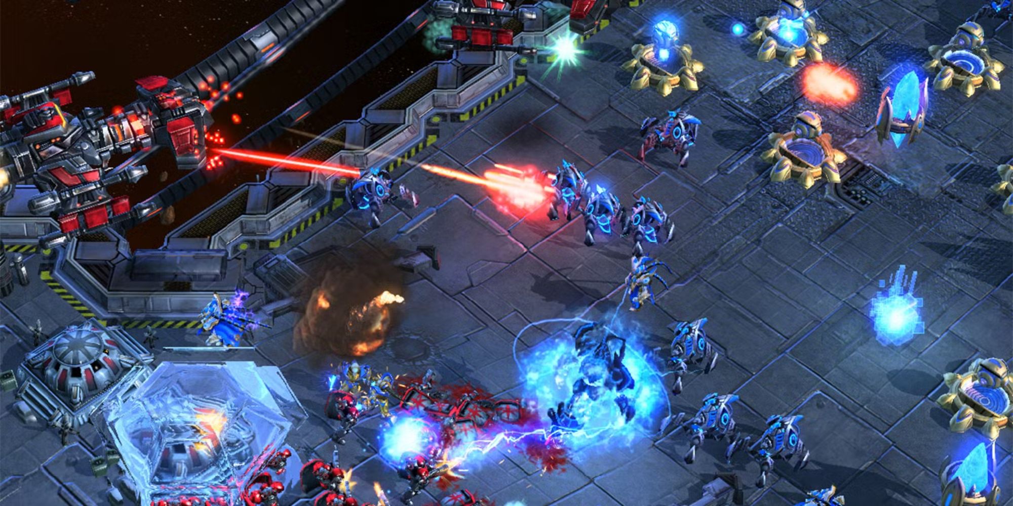 StarCraft II Two Teams Engaging In Battle.