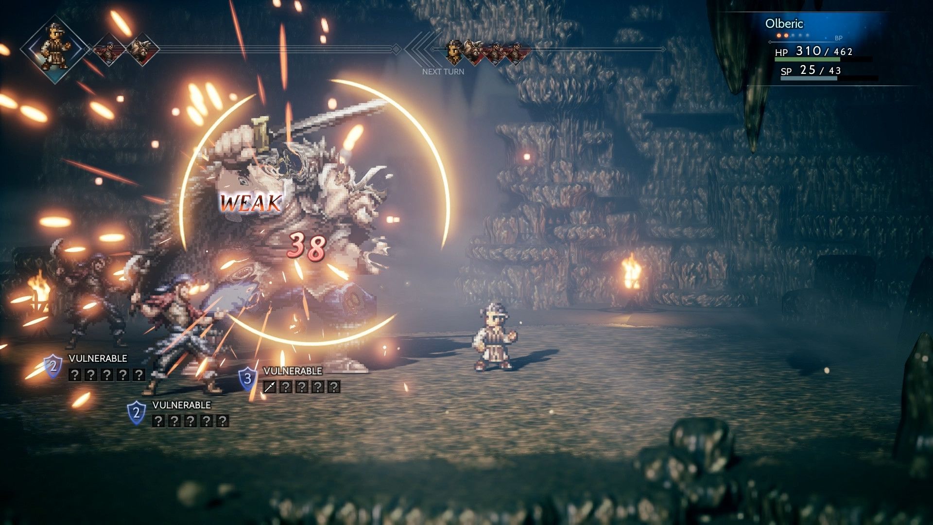 Octopath Traveler với đồ họa HD-2D độc đáo, nhân vật pixel art cùng môi trường 3D sống động.