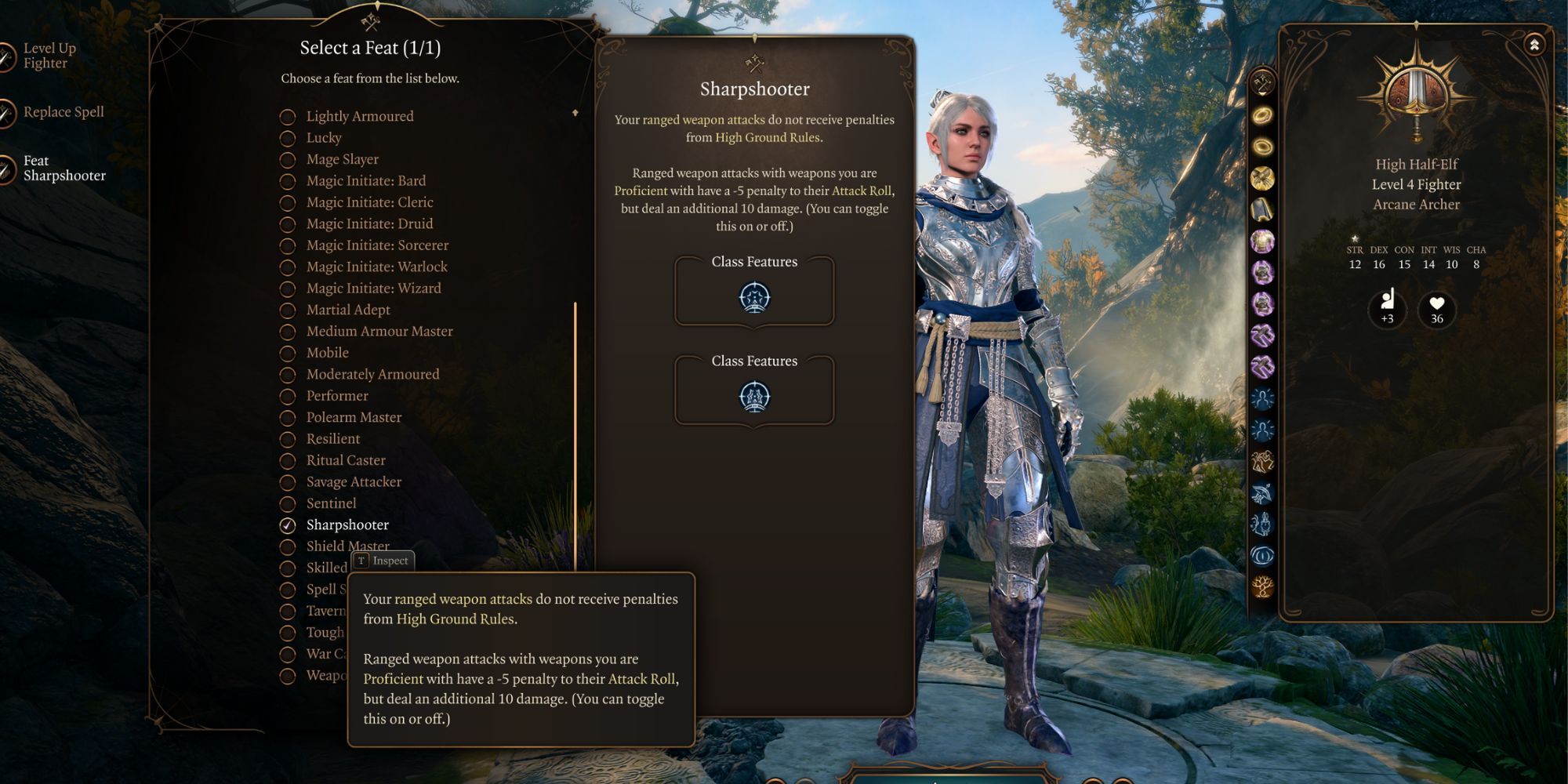 Baldur's Gate 3 Arcane Archer Build Character Selection Feats