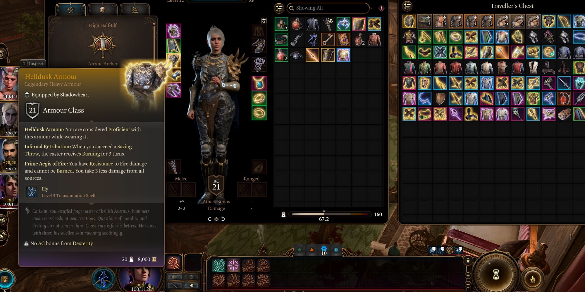 Baldur's Gate 3 Arcane Archer Build Helldusk Armor