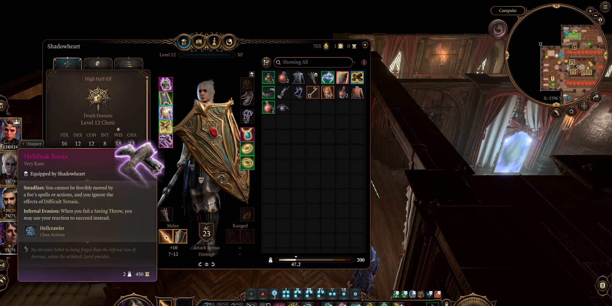 Baldur's Gate 3 Death Domain Cleric Shadowheart Helldusk Boots