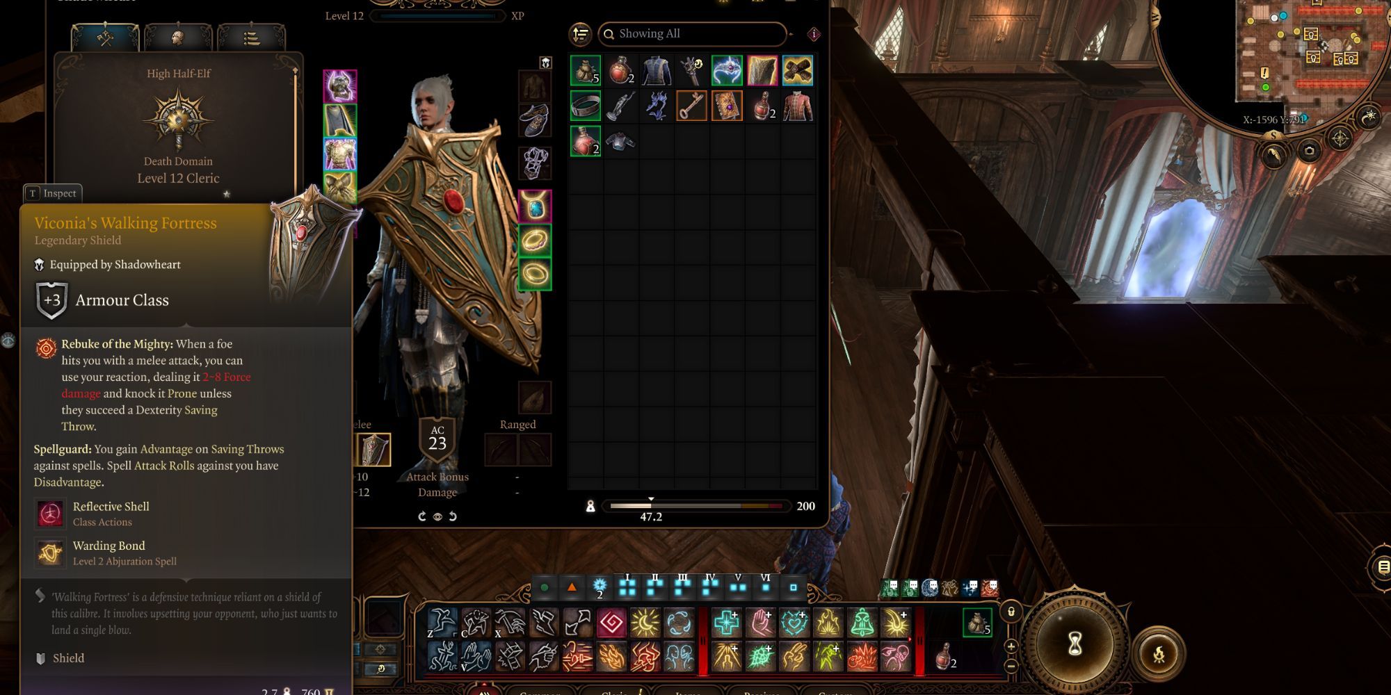 Baldur's Gate 3 Death Domain Cleric Shadowheart Shield