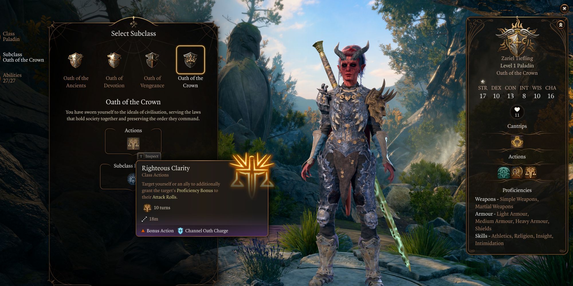 Baldur's Gate 3 Oath of the Crown Paladin Abilities