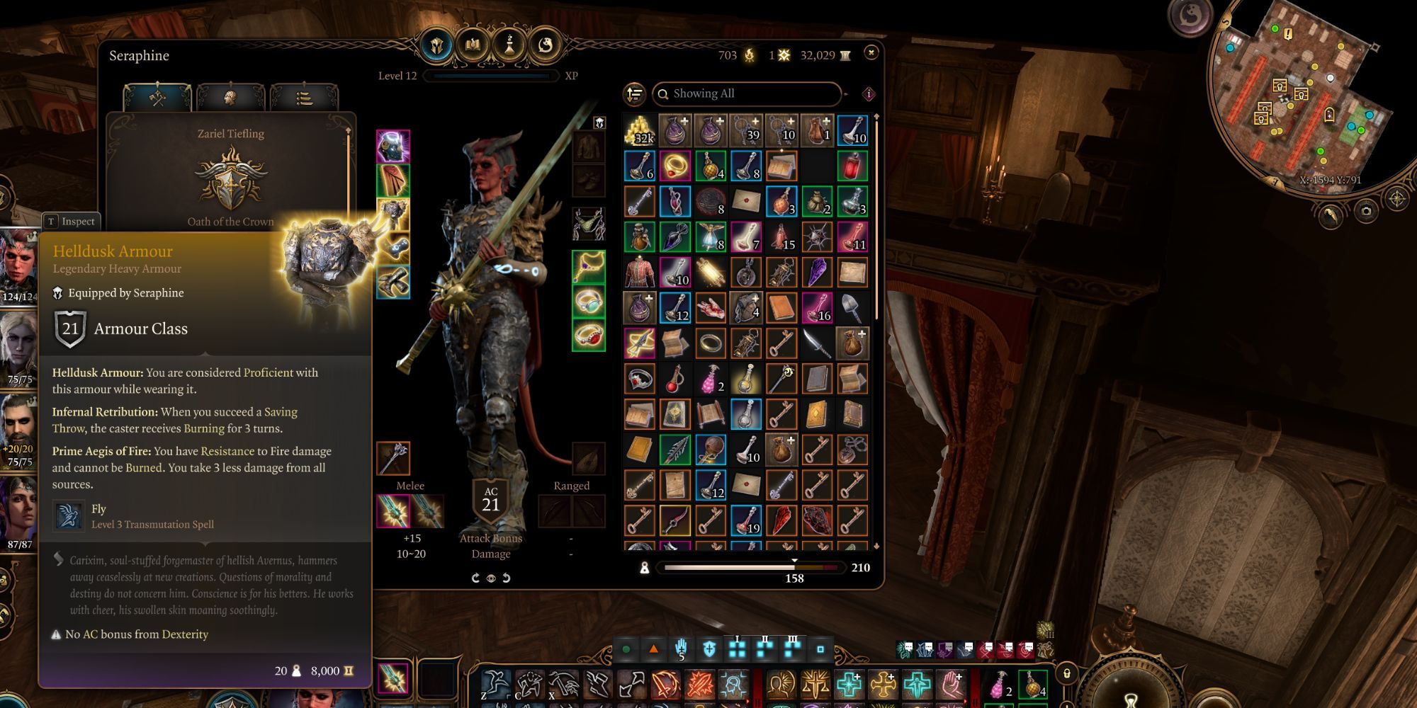 Baldur's Gate 3 Oath of the Crown Paladin Helldusk Armor