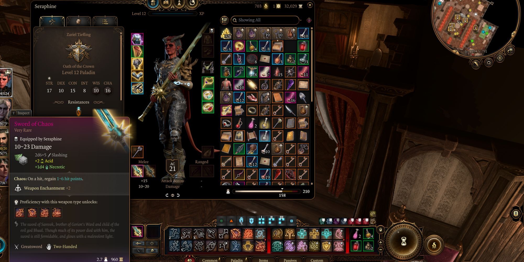 Baldur's Gate 3 Oath of the Crown Paladin Sword of Chaos