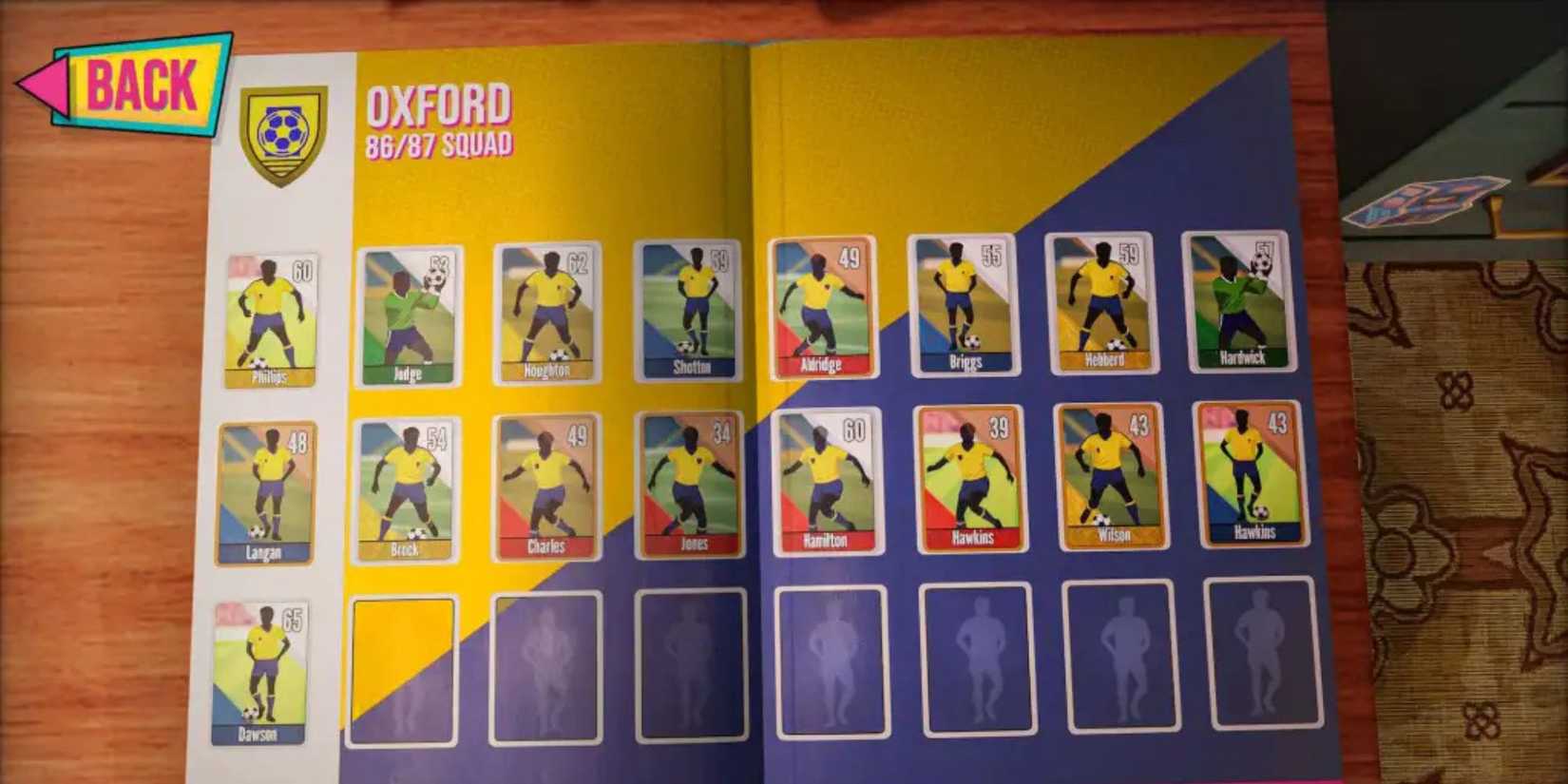 Nutmeg Game Team Sheet