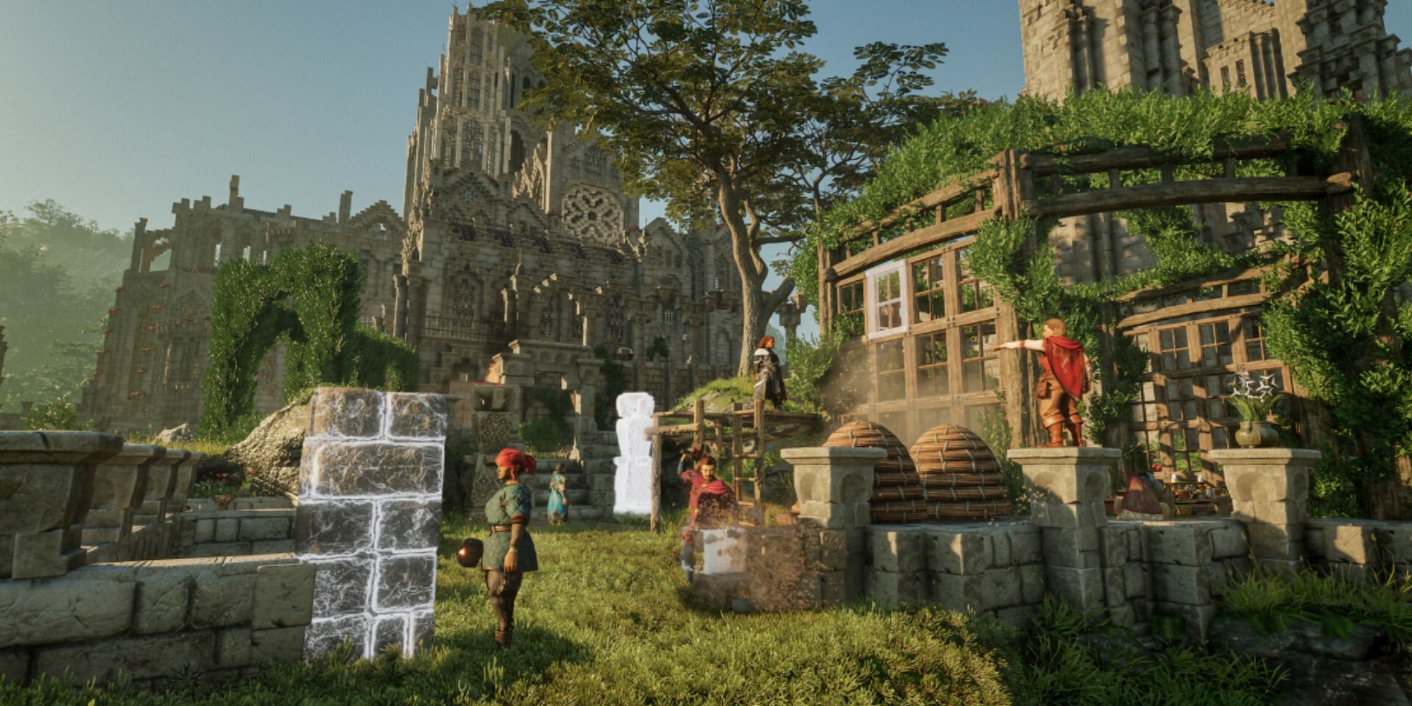 A still of ruins in the daylight in Enshrouded.