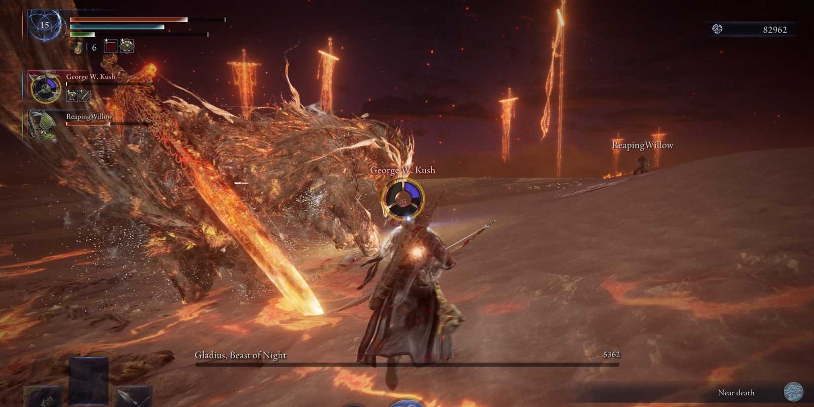 Gladius usando ataques de espada radicales