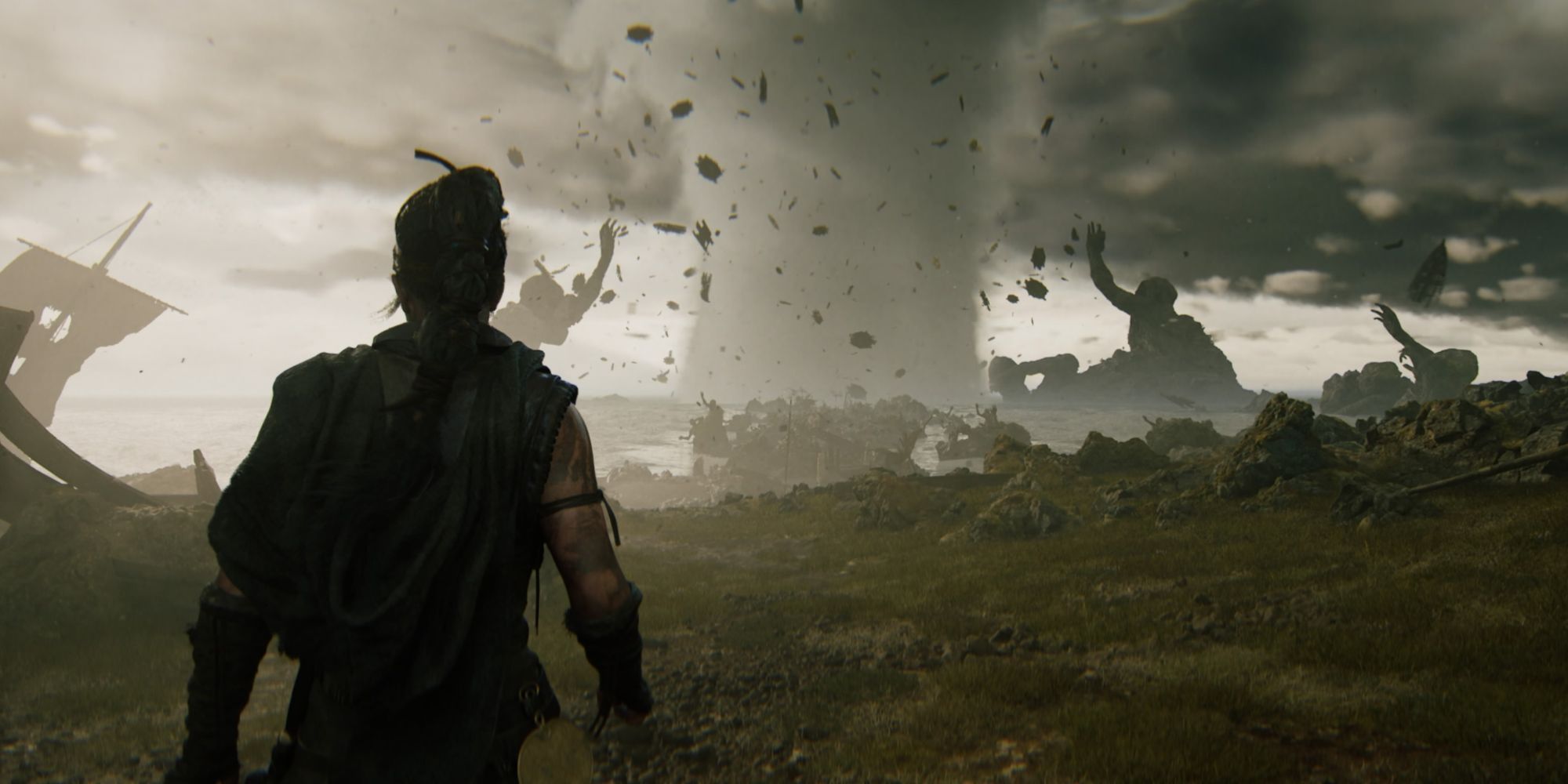 Hellblade 2 Review Senua Walking Toward Tornado