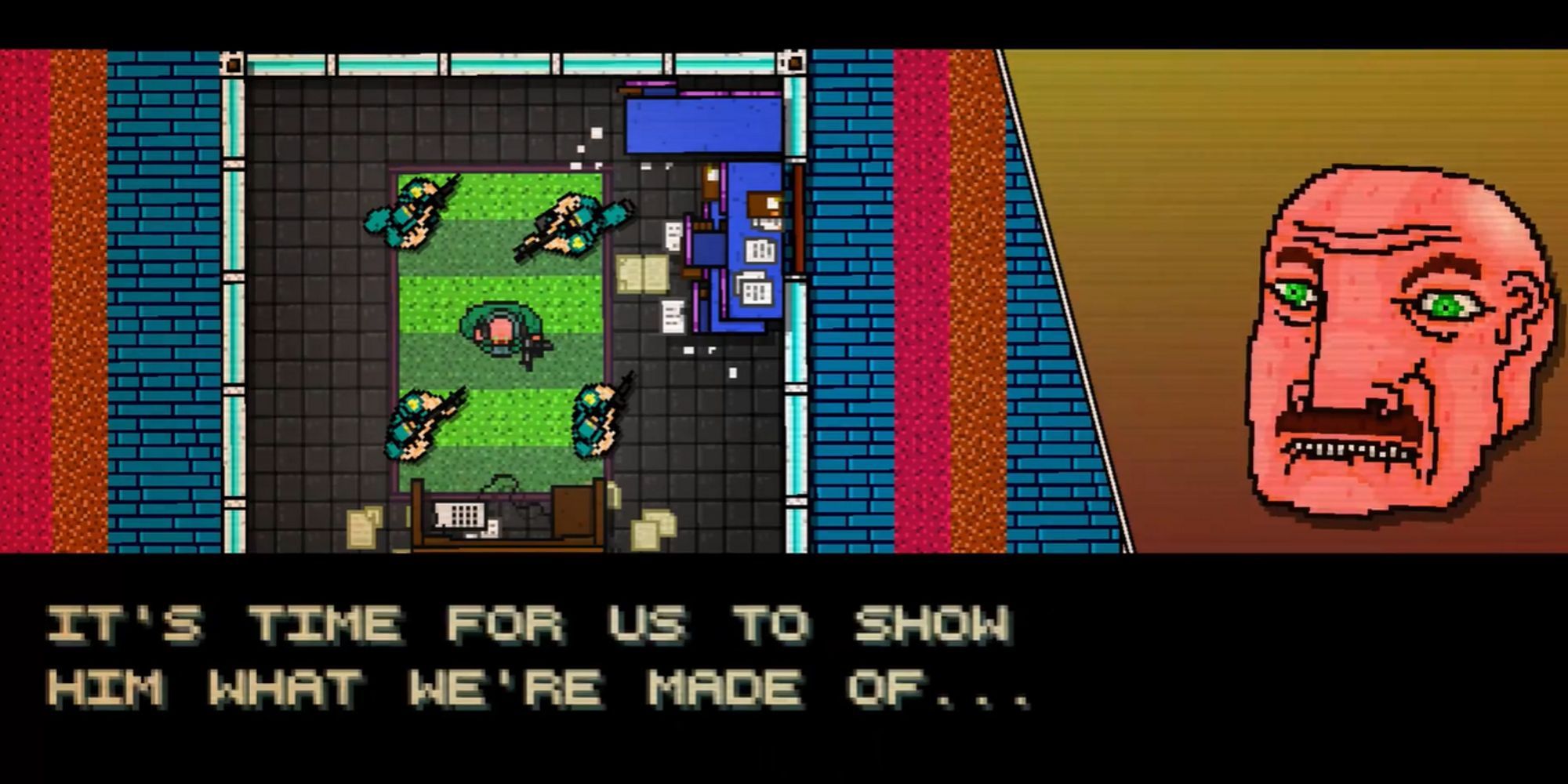 Iconic Skill Check Bosses in Non-Souls Games Hotline Miami Police Chief