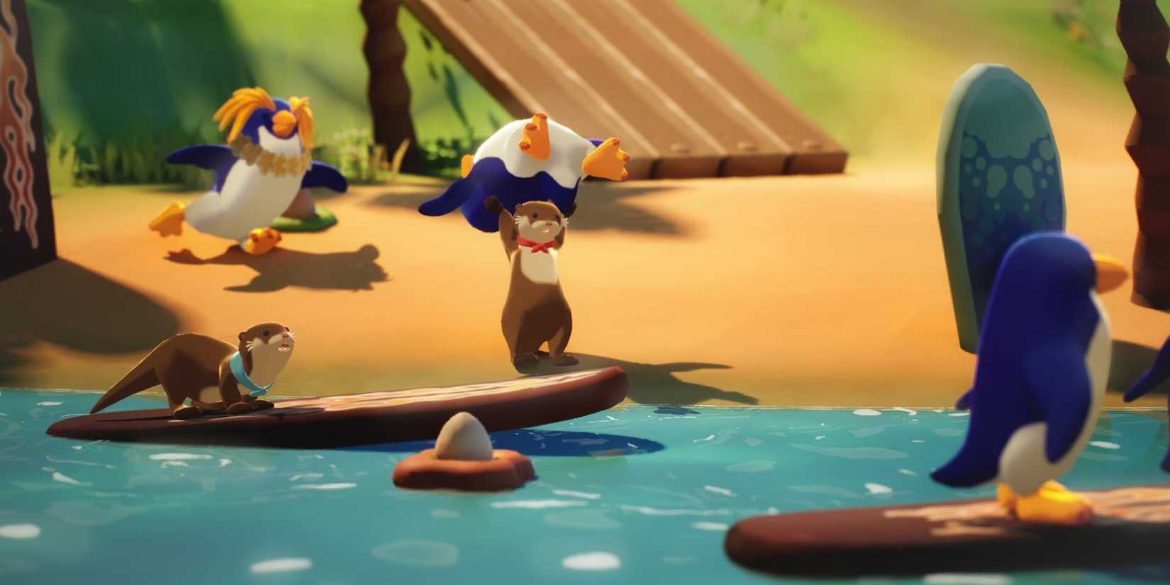 Otter Chucking a Penguin in That One Otter Game