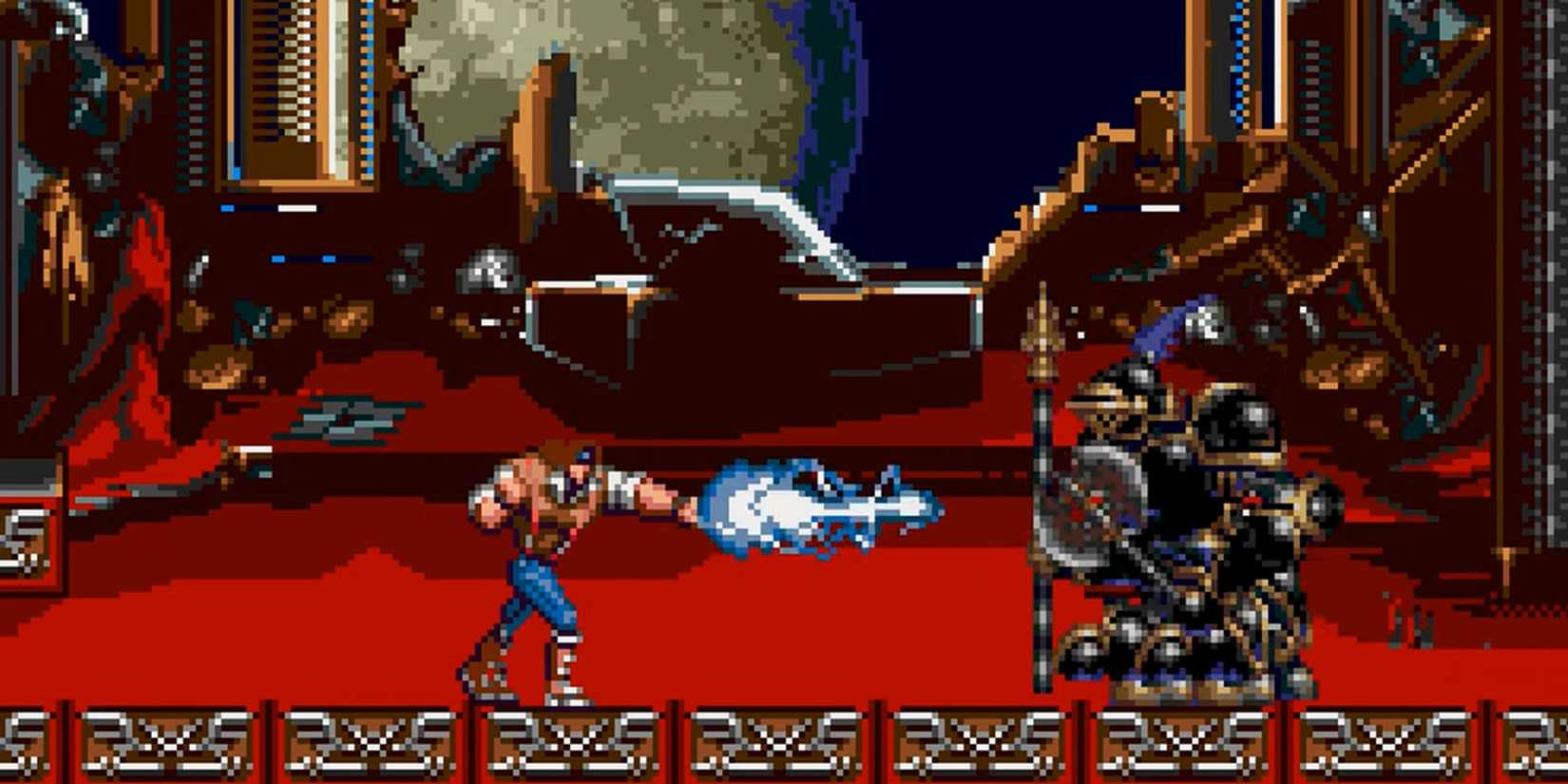 Fighting a boss in Castlevania: Bloodlines