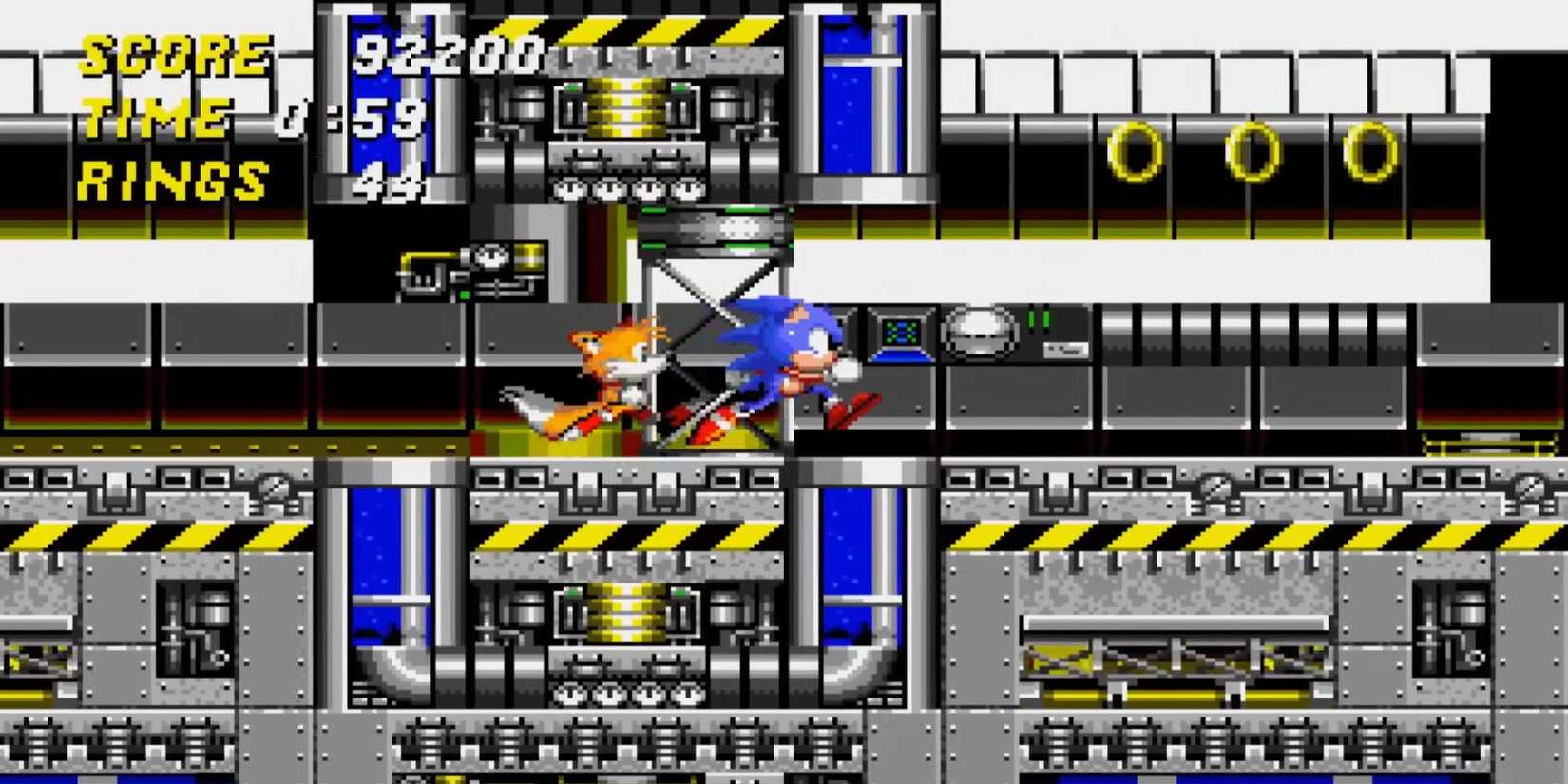 Sonic and Tails in Chemical Plant Zone in Sonic the Hedgehog 2