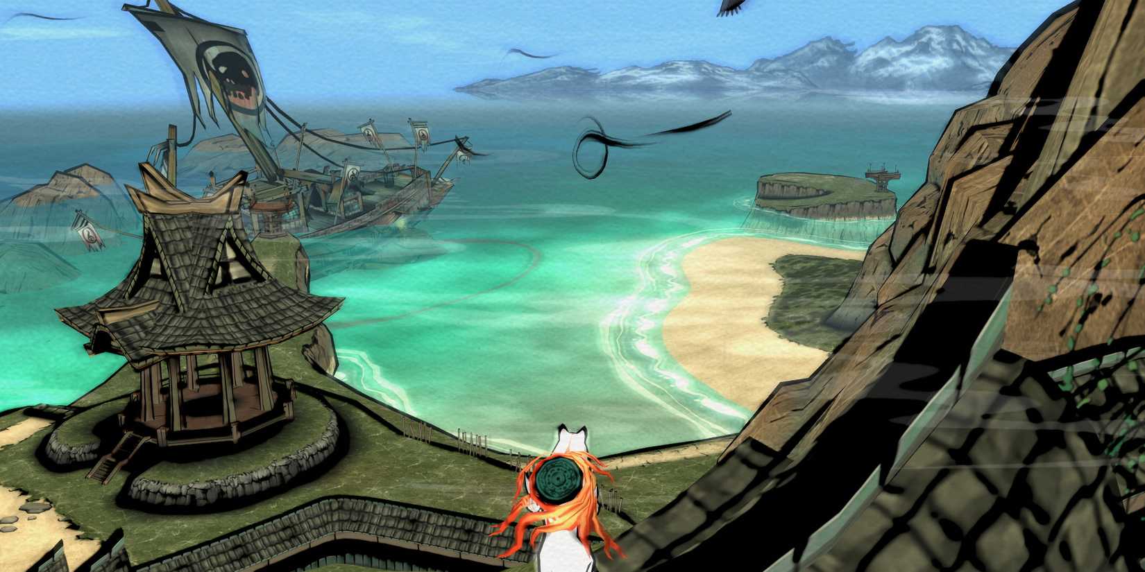 Looking out at the coast in Okami