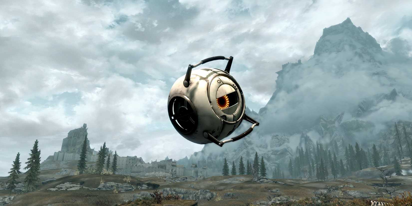 The Elder Scrolls V Skyrim Portal 2 Space Core PC Mod