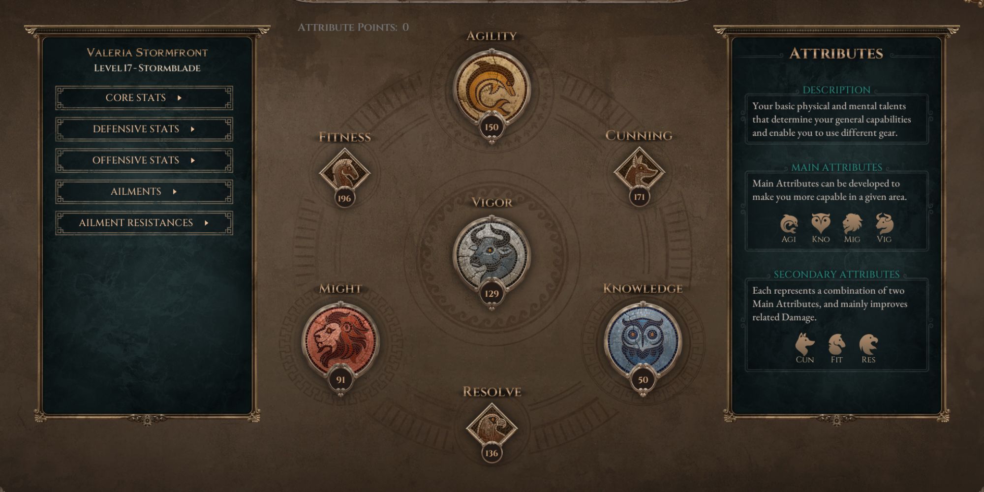 Titan Quest 2 Main Attributes