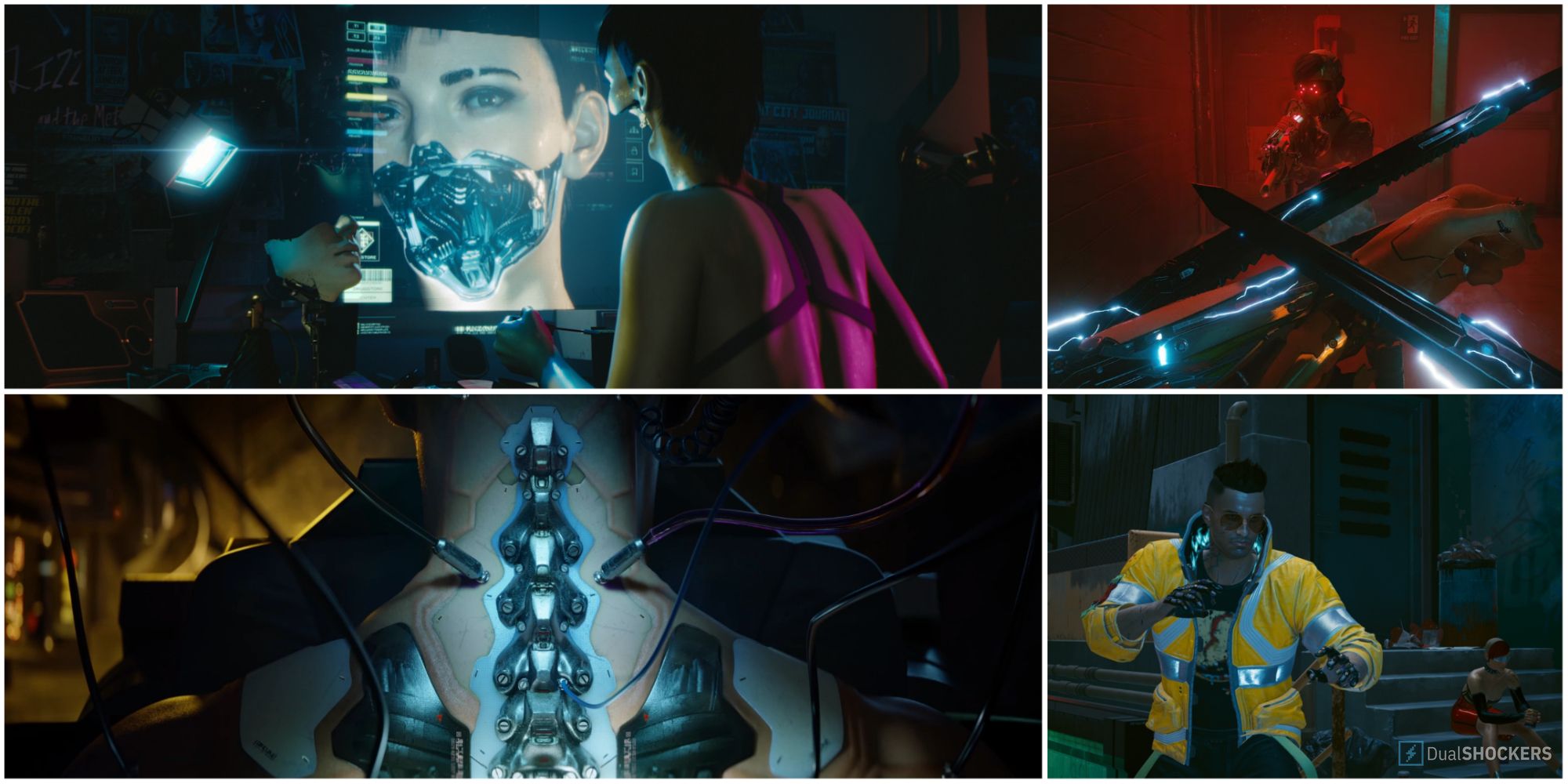 A Collage Of Cyberware From Cyberpunk 2077