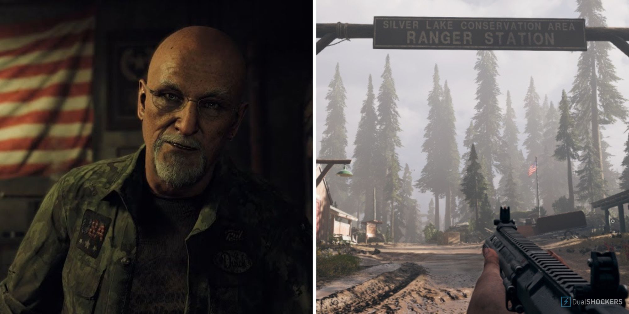 split image of dutch from far cry 5 and player character