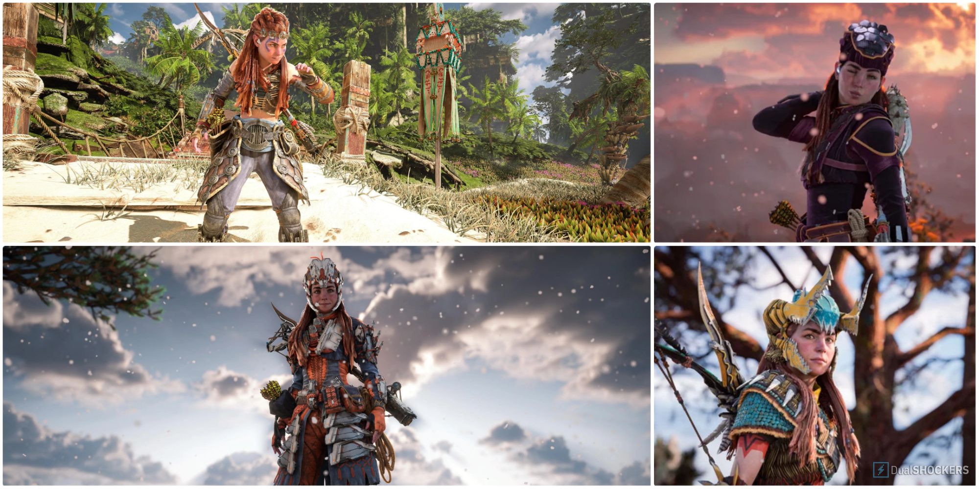 A Collage of Outfits From Horizon Forbidden West