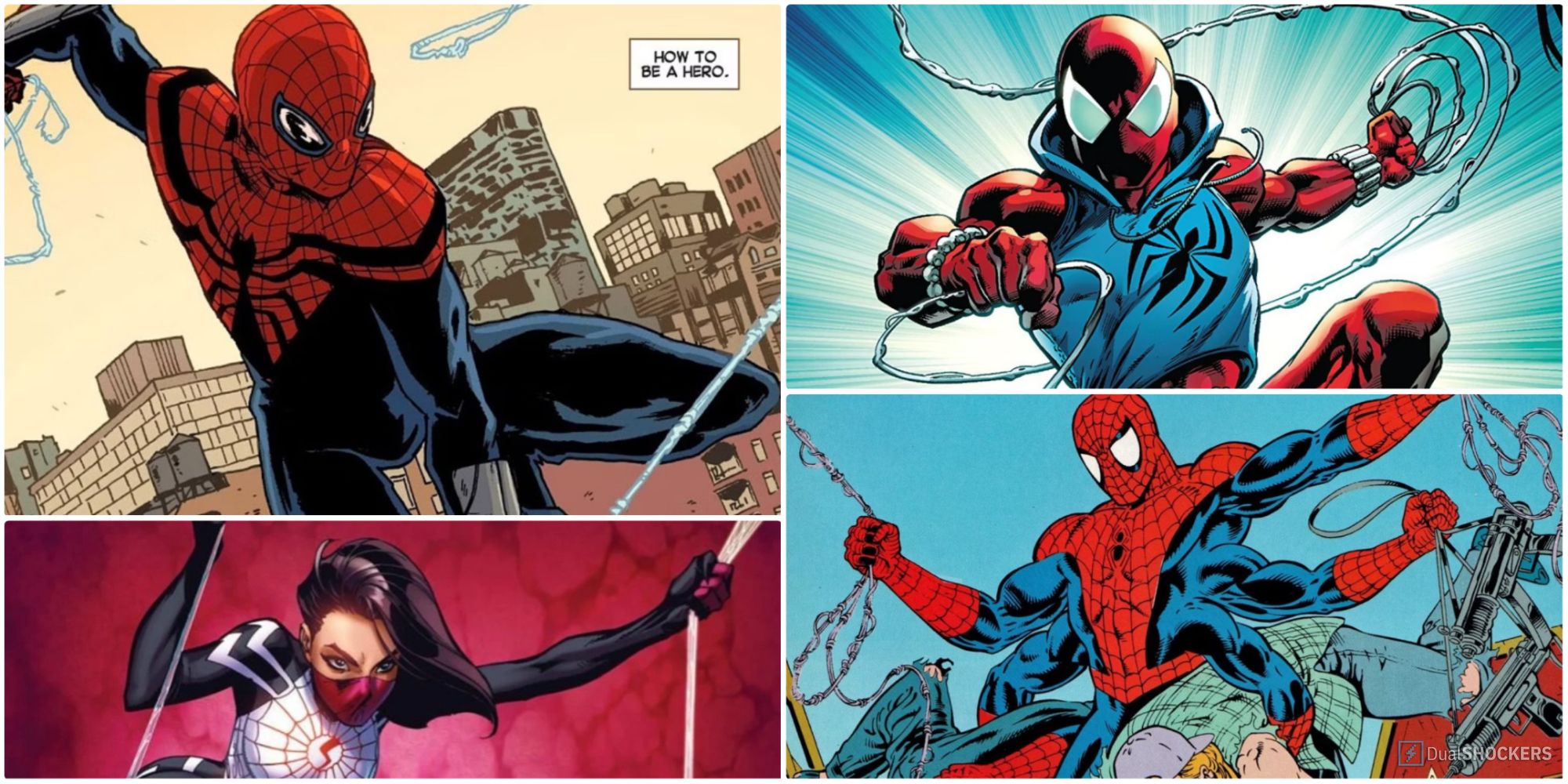 A Collage Of Spider-Men From Marvel Comics