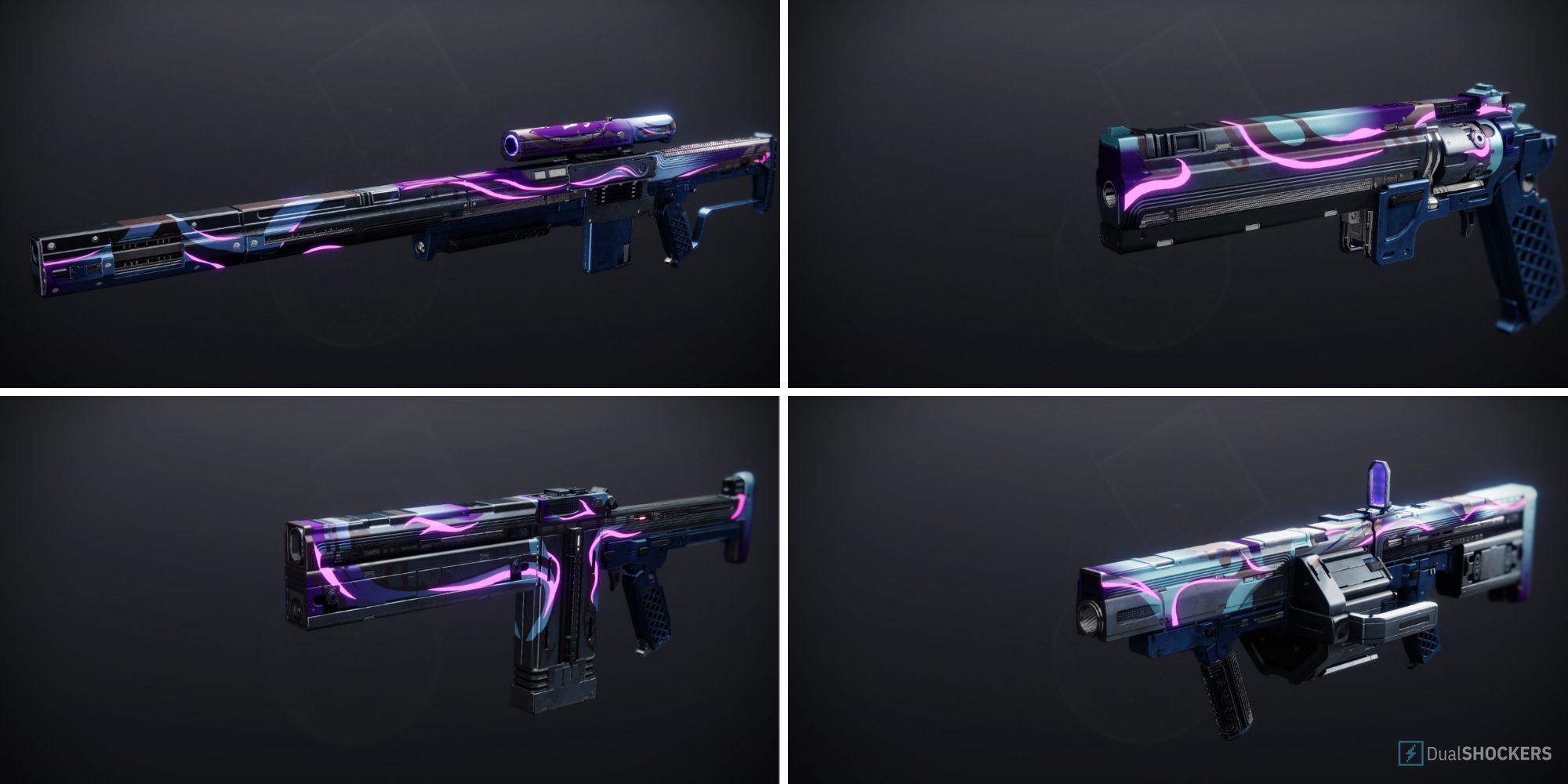 Neomuna Weapons, Sniper, Hand Cannon, Pulse Rifle, and Grenade Launcher