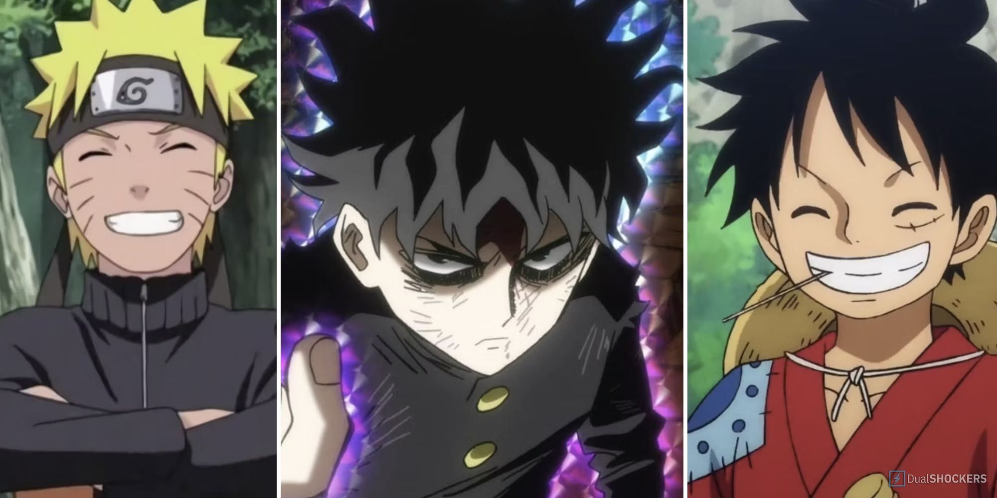 Anime  featured Naruto Uzumaki, Mob, Monkey D. Luffy