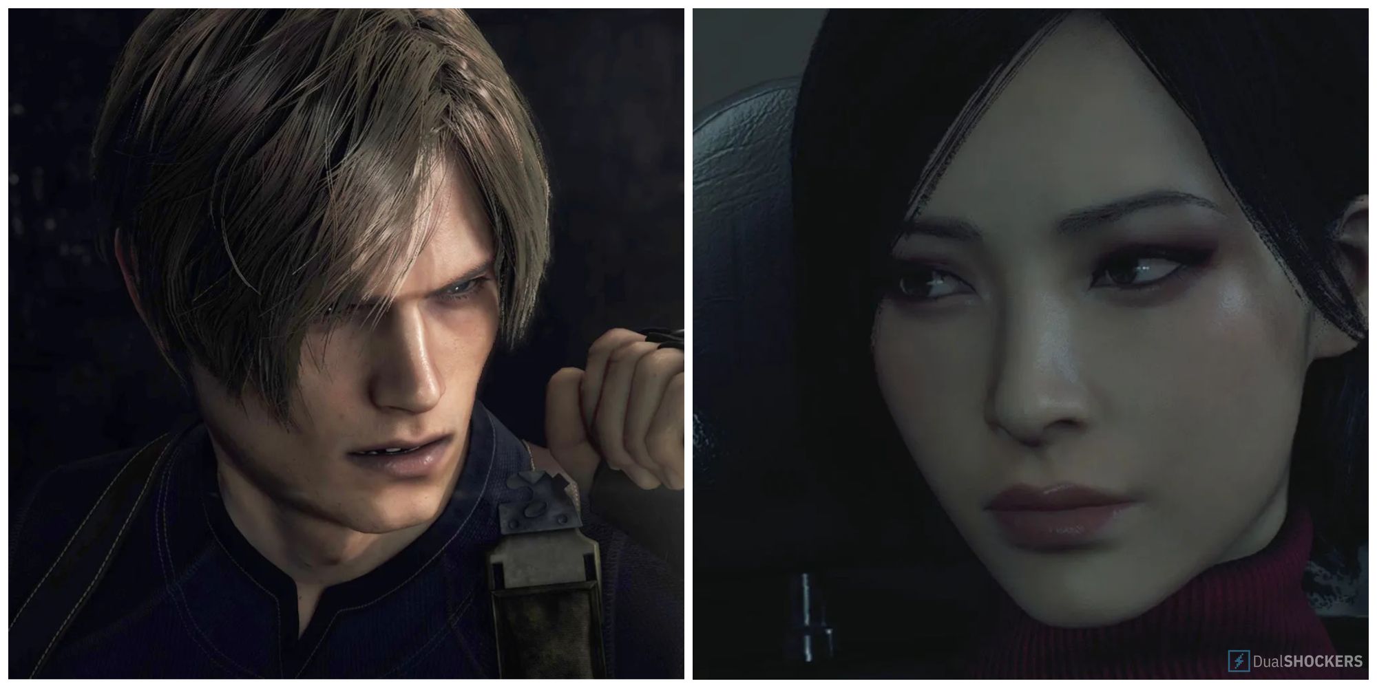 Resident Evil 4 Remake Leon Kennedy and Ada Wong collage