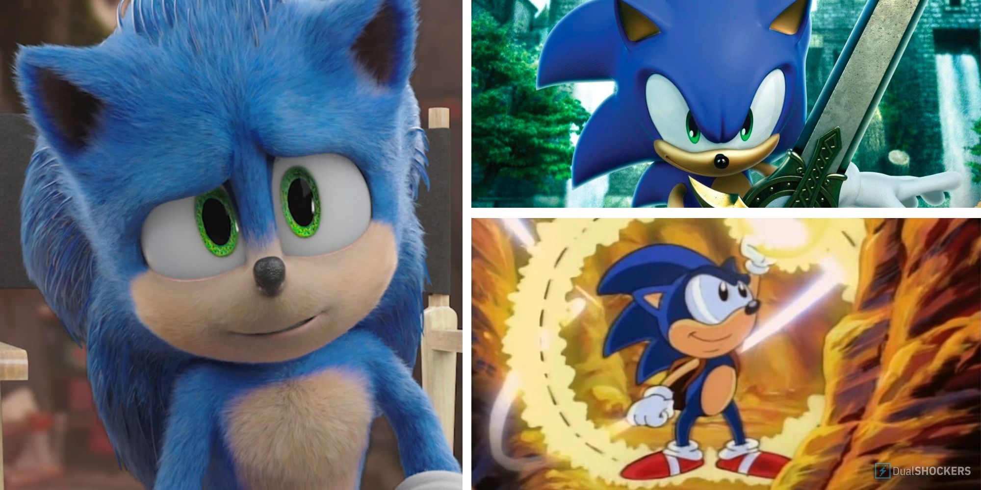 Sonic from the film, TV and Wii games