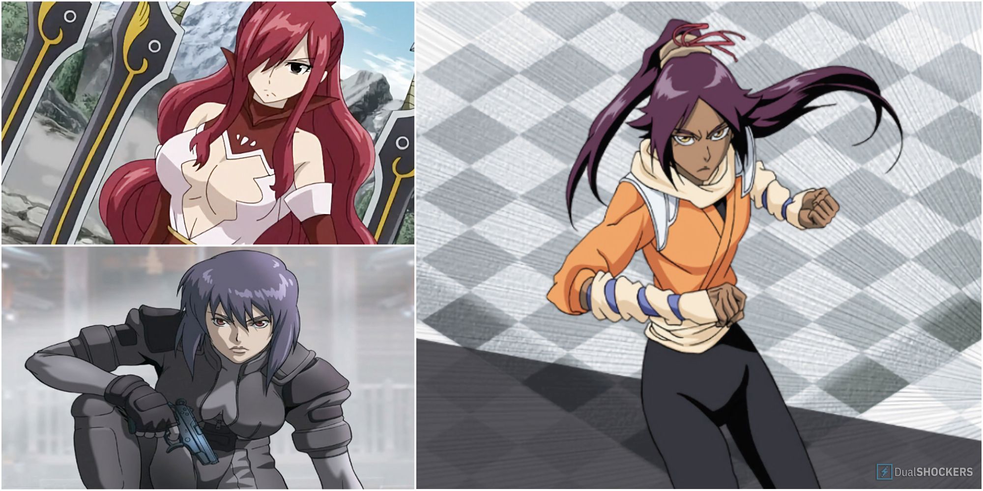 Erza Motoko and Yoruichi Feature