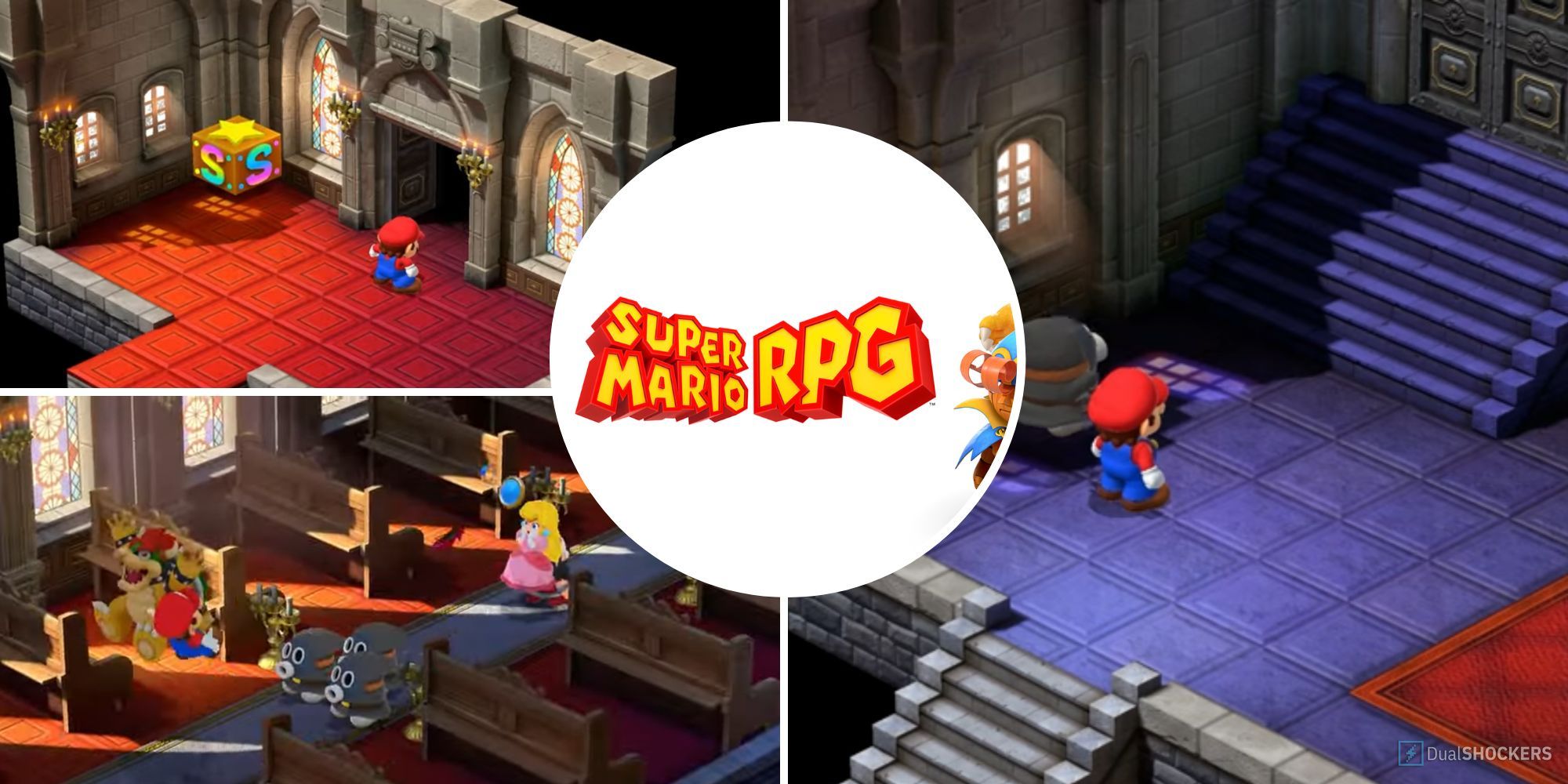 Super Mario RPG - Marrymore Church Doors Split Image