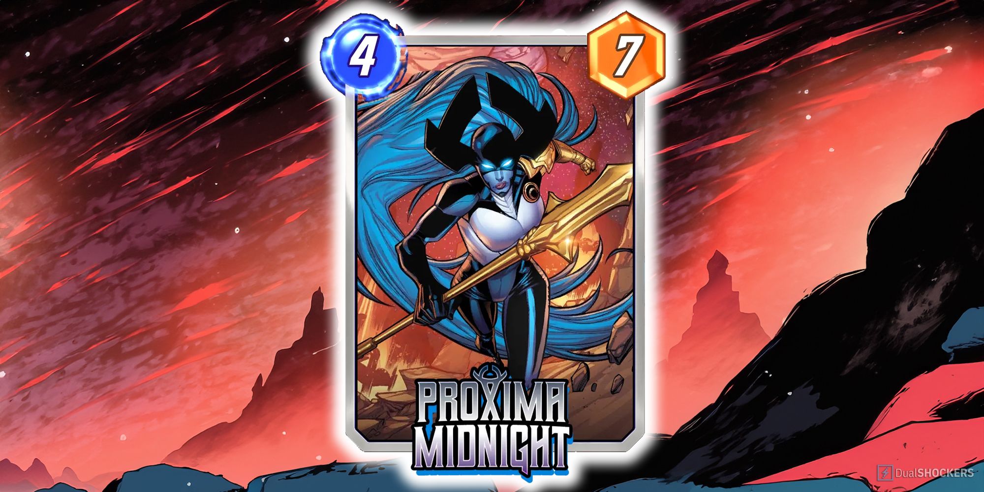 Marvel Snap's Proxima Midnight card.