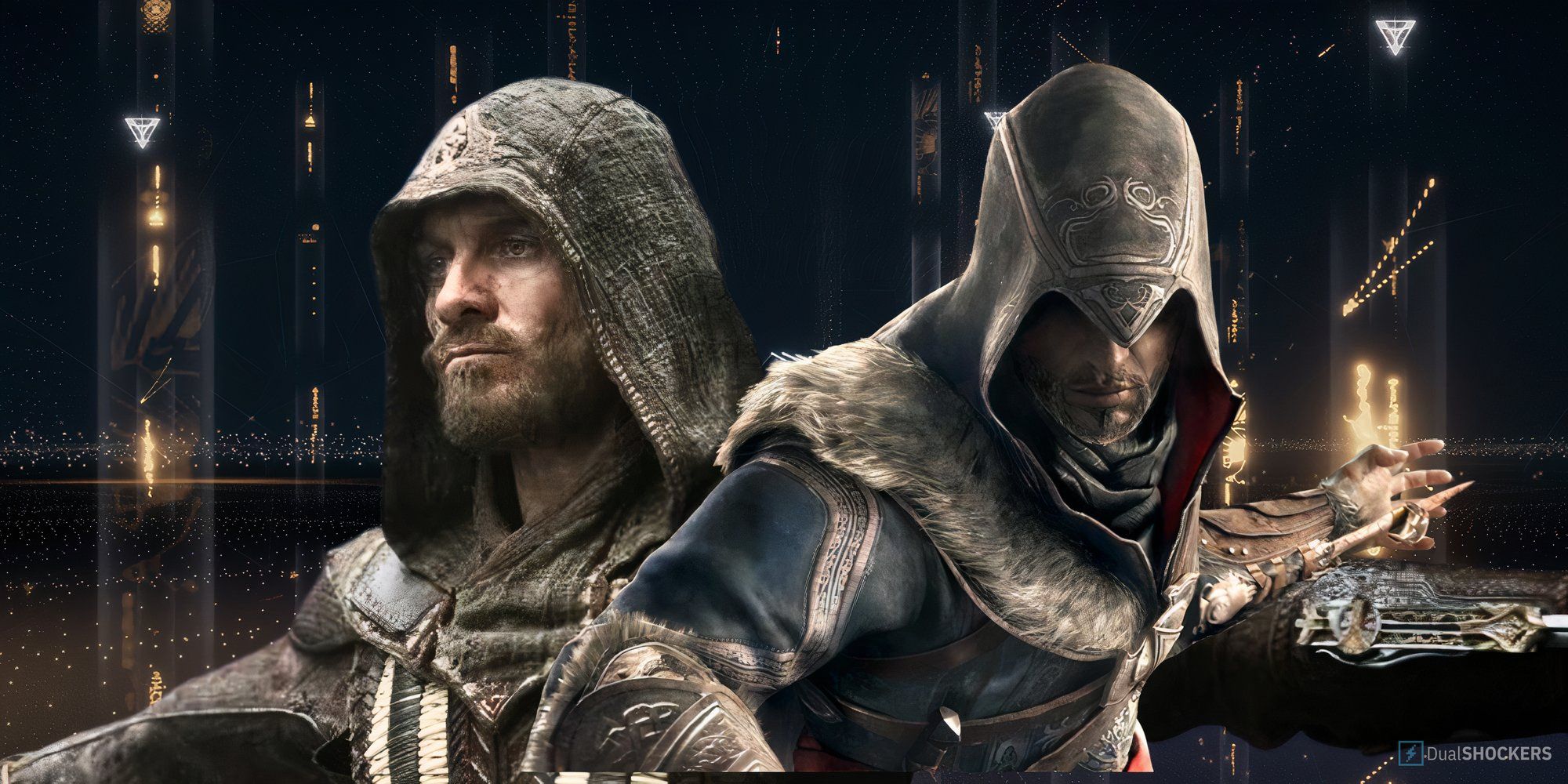 Feature image with Michael Fassbender's assassin and Ezio from Assassin's Creed Revelations.
